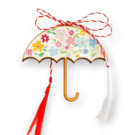 Brosa martisor din lemn - Umbrela