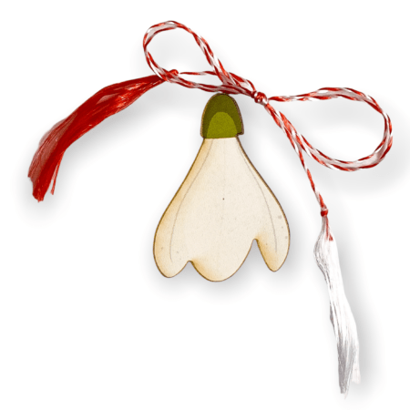 Brosa martisor din lemn - Ghiocel