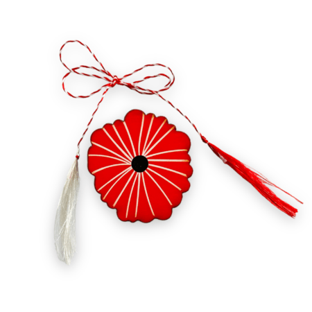 Brosa martisor din lemn - Mac
