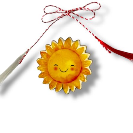 Brosa martisor din lemn - Soare