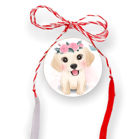 Brosa martisor din lemn - cerc - Catel