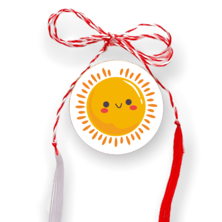 Brosa martisor din lemn - cerc - Soare
