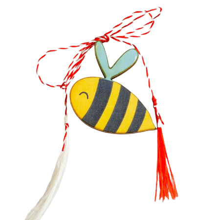 Brosa martisor din lemn - Albinuta