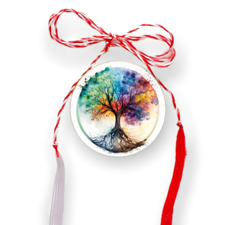 Brosa martisor din lemn - cerc - Copacul vietii