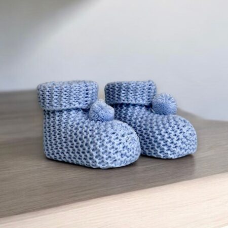Botosei confortabili pentru bebeluși, tricotati - BLEU