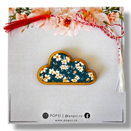Brosa martisor din lemn natur - Norisor