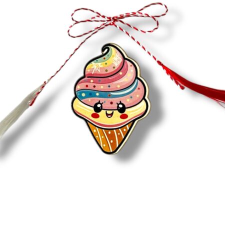 Brosa martisor din lemn - Inghetata