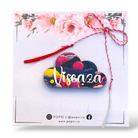 Brosa martisor din lemn - Norisor "Viseaza"