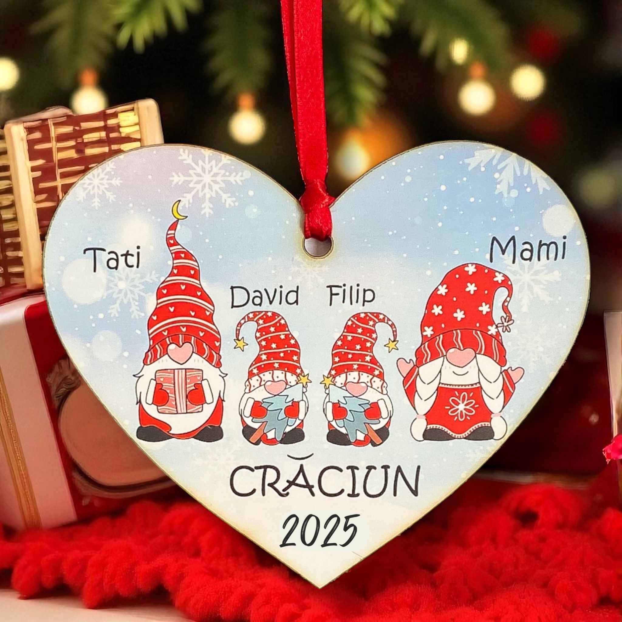 Inimă Personalizată cu Membrii Familiei – 2 Baieti