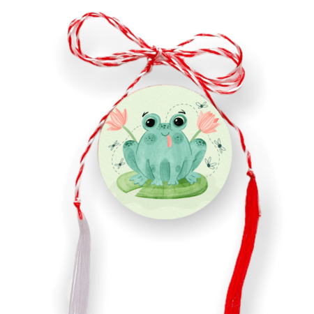 Brosa martisor din lemn - cerc - Broscuta