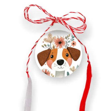 Brosa martisor din lemn - cerc - Catel